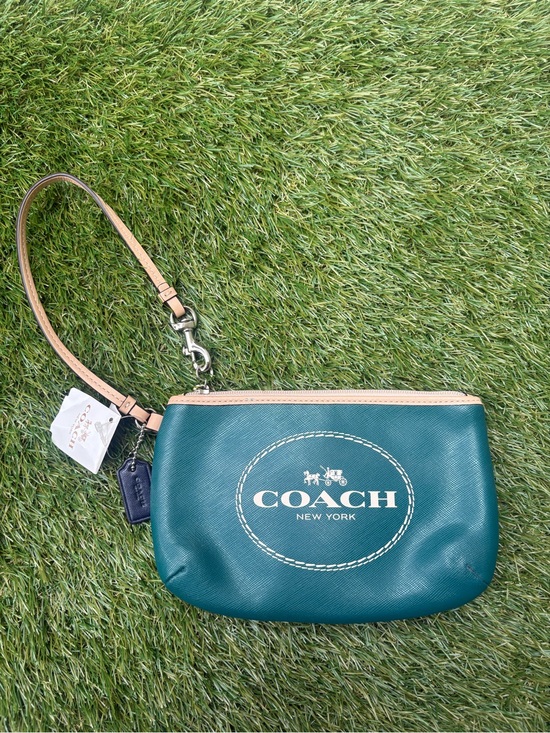 Coach Handbags - COACH Teal Leather Wristlet F51788 NWT Horse and Carriage